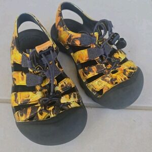 Keen Sandals Kids Toddler‎  11 Orange Newport Flames Water Hiking Shoes Bungee